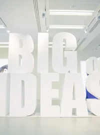Large white Big Ideas office letters