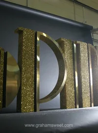 Gold finished dimensional display letters