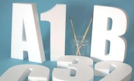 Small craft polystyrene letters and numbers