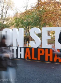 Large Alpha letters used outdoors