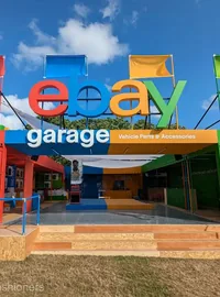 Giant colourful eBay letters at Goodwood