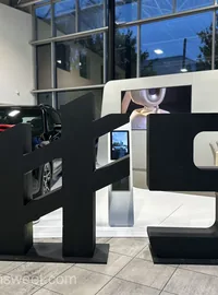 Black smart letters at a BMW showroom launch