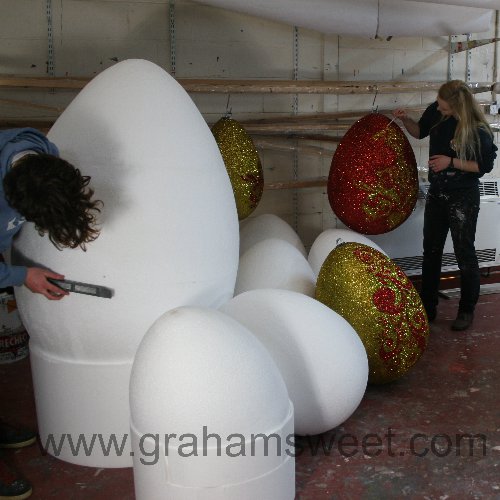 Selection of polystyrene eggs