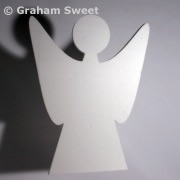 280mm - pack of 10 2D Polystyrene Angels - Glittered