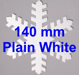 140mm - pack of 10 Snowflakes SF22B - Plain White