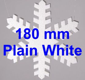 180mm - pack of 10 Snowflakes SF22B - Plain White