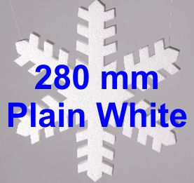 280mm - pack of 10 Snowflakes SF22B - Plain White