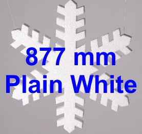 877mm - pack of 5 Snowflakes SF22B - Plain White