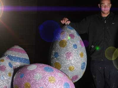 polystyrene eggs for window display