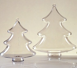 100 mm High Clear Plastic Christmas Tree. Box of 200pcs. Equivalent of  ?1.68 each.