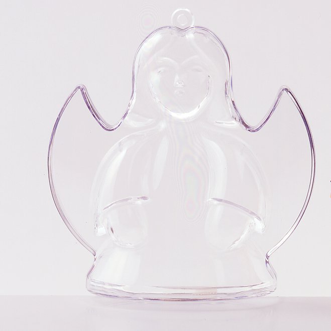 100 mm high Clear Plastic Angel. Box of 150pcs. Equivalent of  ?1.83 each.