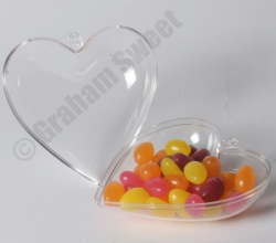 clear plastic hearts