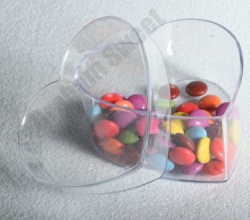 100 x 100 x 60 mm mm  Clear Plastic Heart Shaped Box. Box of 360pcs. Equivalent of  ?1.75 each.