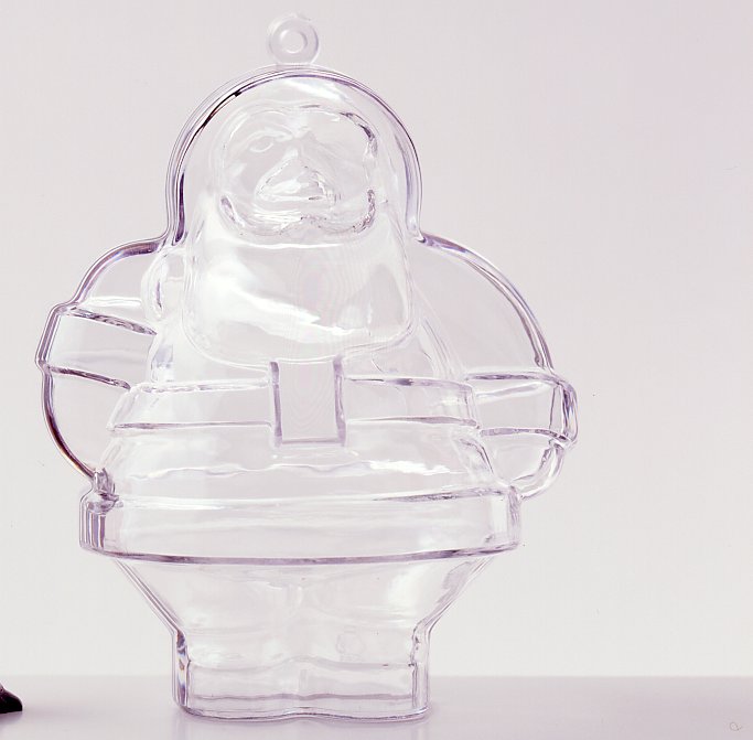 100 mm high Clear Plastic Santa / father christmas. Box of 200pcs. Equivalent of  ?1.7 each.