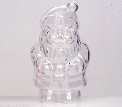 130 mm high Clear Plastic Santa / father christmas. Box of 180pcs. Equivalent of  ?1.65 each.