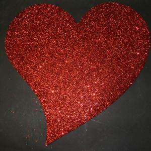 877mm high 2D Polystyrene Heart Design B - Glittered - pack of 5