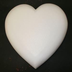 Semi 3D Polystyrene Heart - 1145mm high - Plain white-  Pack of 1