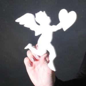 180mm high 2D Polystyrene Cupid - Plain White - pack of 5