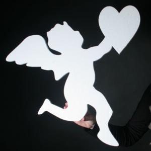 568mm high 2D Polystyrene Cupid - Plain White - pack of 5