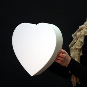 2D Polystyrene Thick Heart - 280mm high - Plain white-  Pack of 4