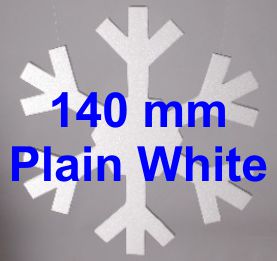140mm - pack of 10 Snowflakes SF72N - Plain White