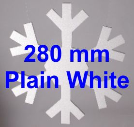 280mm - pack of 10 Snowflakes SF72N - Plain White