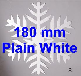 180mm - pack of 10 Snowflakes SF52P - Plain White