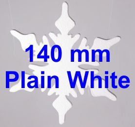 140mm - pack of 10 Snowflakes SF42R - Plain White