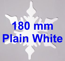 180mm - pack of 10 Snowflakes SF42R - Plain White