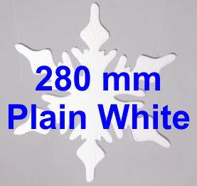 280mm - pack of 10 Snowflakes SF42R - Plain White