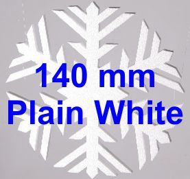 140mm - pack of 10 Snowflakes SF62W - Plain White