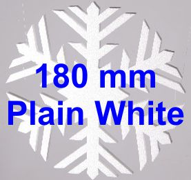 180mm - pack of 10 Snowflakes SF62W - Plain White