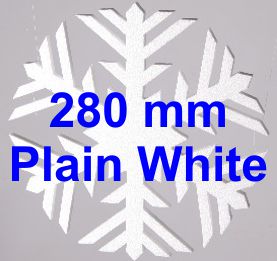 280mm - pack of 10 Snowflakes SF62W - Plain White