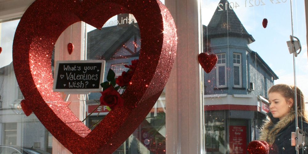 Giant, sparkling hearts at Ener-chi for Valentine's Day!
