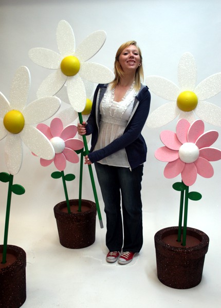 polystyrene display flower pots